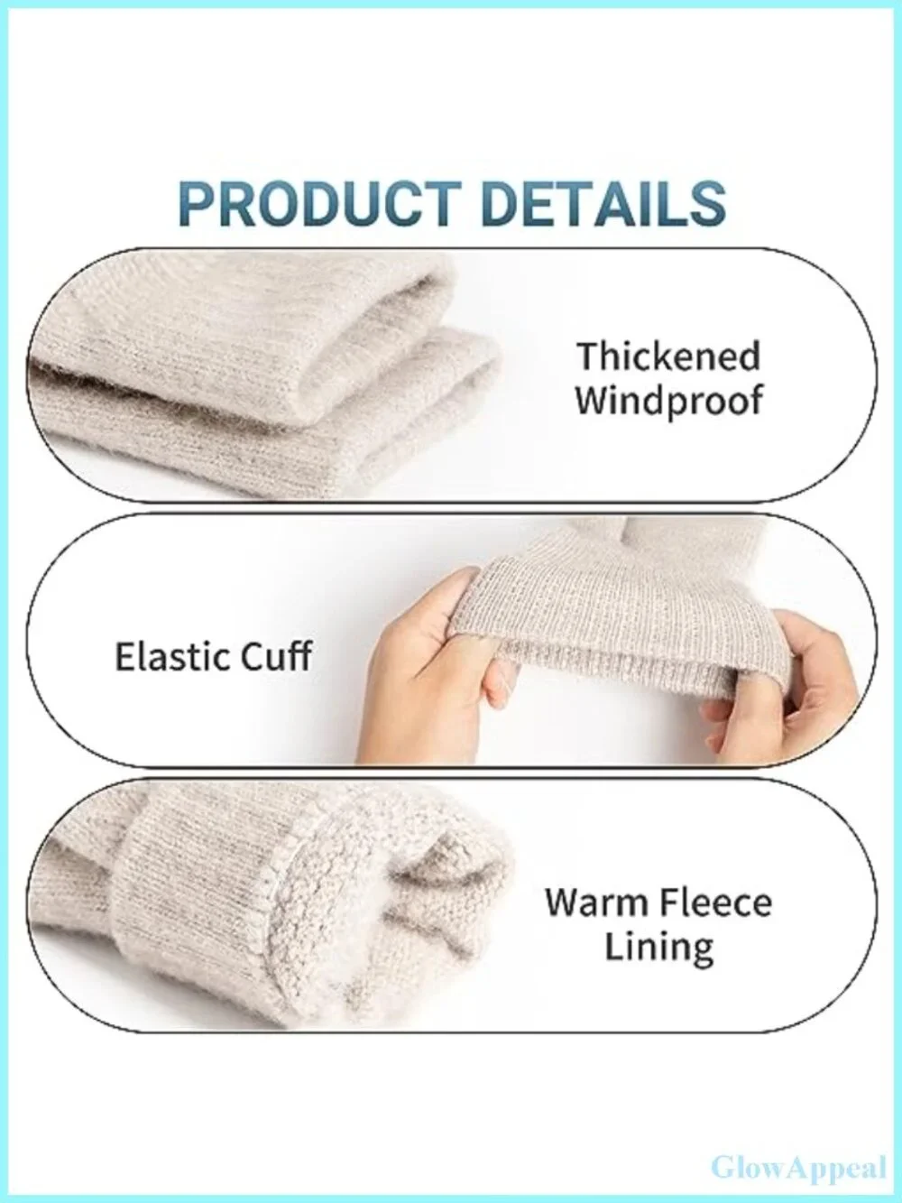 Women's Winter Touchscreen Knit Gloves Fleece Lined